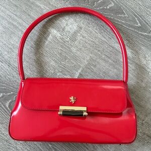 Firenze Pratesi red Barchetta patent leather shoulder bag